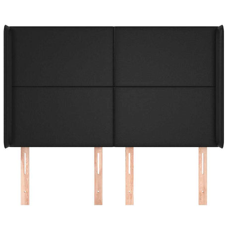 Vidaxl hoofdbord met randen 147x16x118 128 cm kunstleer zwart