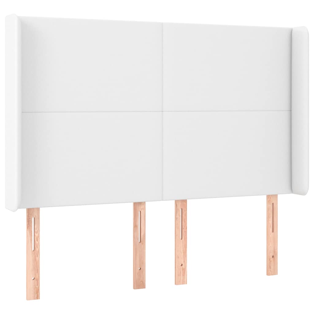 Vidaxl hoofdbord met randen 147x16x118 128 cm kunstleer wit