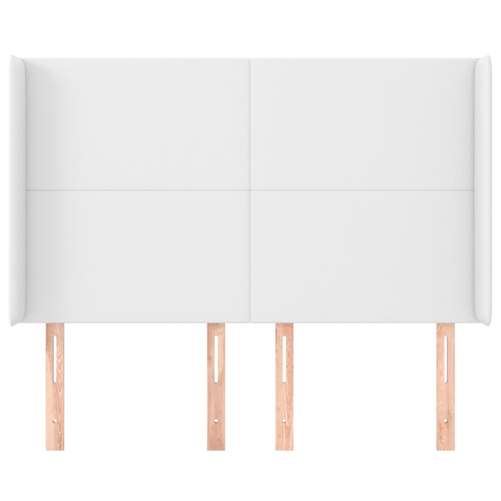 Vidaxl hoofdbord met randen 147x16x118 128 cm kunstleer wit