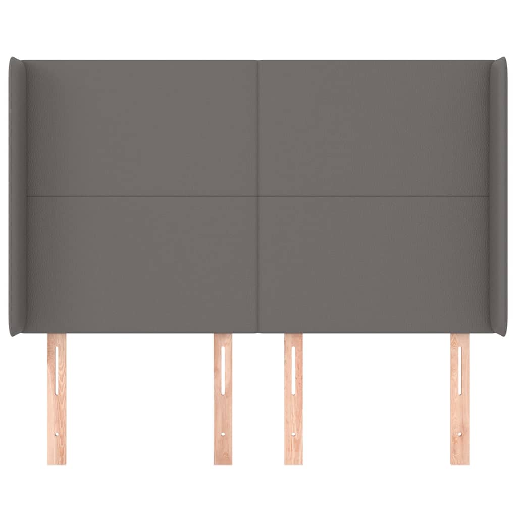 Vidaxl hoofdbord met randen 147x16x118 128 cm kunstleer grijs