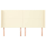 Vidaxl hoofdbord met randen 163x16x118 128 cm kunstleer crèmekleurig