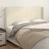 Vidaxl hoofdbord met randen 163x16x118 128 cm kunstleer crèmekleurig