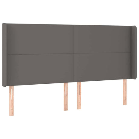 Vidaxl hoofdbord met randen 163x16x118 128 cm kunstleer grijs