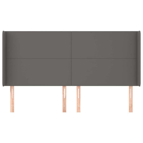 Vidaxl hoofdbord met randen 183x16x118 128 cm kunstleer grijs