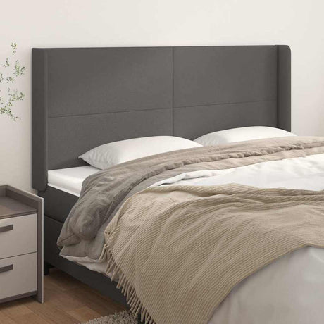 Vidaxl hoofdbord met randen 183x16x118 128 cm kunstleer grijs