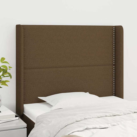 Vidaxl hoofdbord met randen 93x16x118 128 cm stof donkerbruin