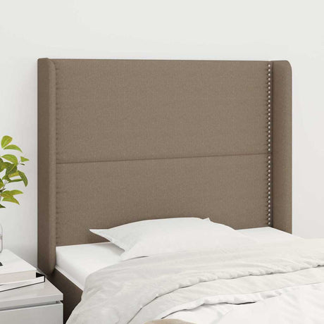 Vidaxl hoofdbord met randen 103x16x118 128 cm stof taupe