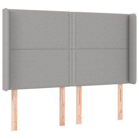 Vidaxl hoofdbord met randen 147x16x118 128 cm stof lichtgrijs