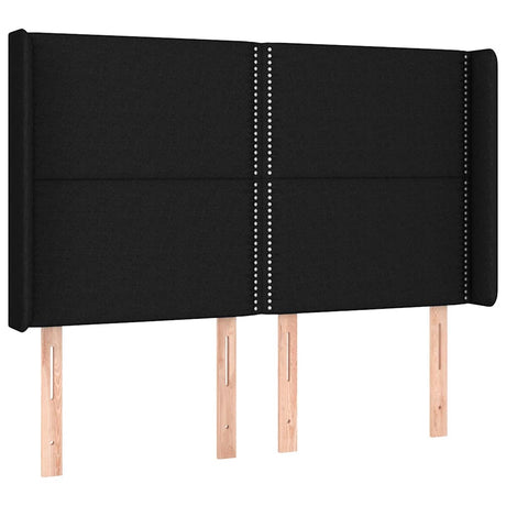 Vidaxl hoofdbord met randen 147x16x118 128 cm stof zwart