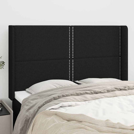 Vidaxl hoofdbord met randen 147x16x118 128 cm stof zwart