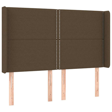 Vidaxl hoofdbord met randen 147x16x118 128 cm stof donkerbruin