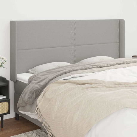 Vidaxl hoofdbord met randen 183x16x118 128 cm stof lichtgrijs