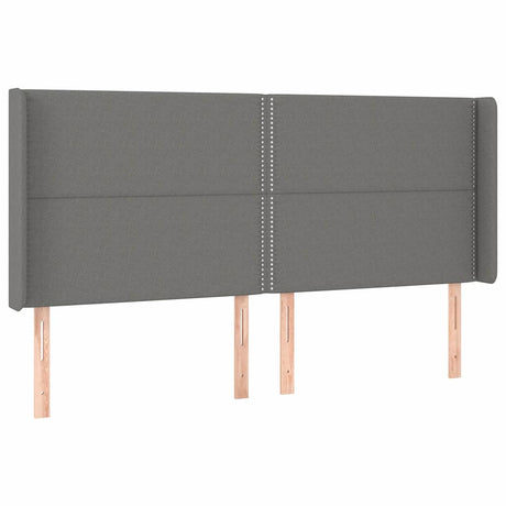 Vidaxl hoofdbord met randen 183x16x118 128 cm stof donkergrijs