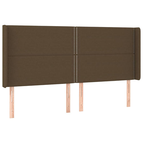 Vidaxl hoofdbord met randen 183x16x118 128 cm stof donkerbruin