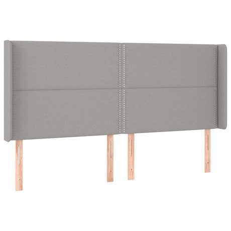 Vidaxl hoofdbord met randen 203x16x118 128 cm stof lichtgrijs