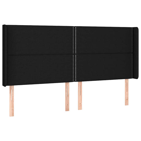 Vidaxl hoofdbord met randen 203x16x118 128 cm stof zwart