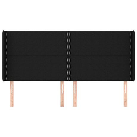 Vidaxl hoofdbord met randen 203x16x118 128 cm stof zwart