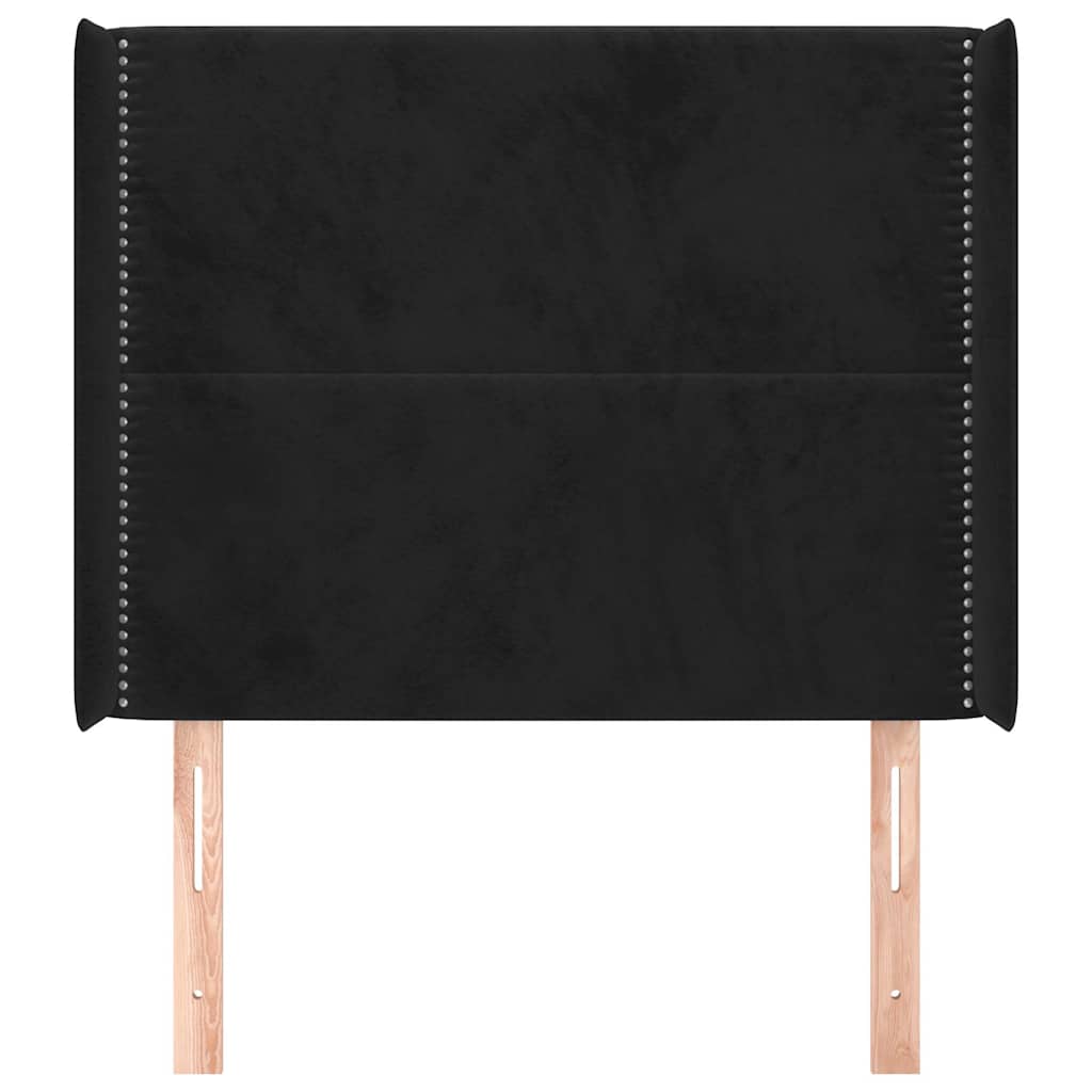 Vidaxl hoofdbord met randen 103x16x118 128 cm fluweel zwart