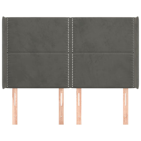 Vidaxl hoofdbord met randen 147x16x118 128 cm fluweel donkergrijs