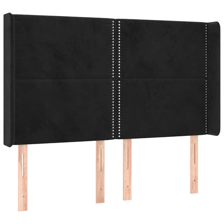 Vidaxl hoofdbord met randen 147x16x118 128 cm fluweel zwart