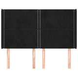 Vidaxl hoofdbord met randen 147x16x118 128 cm fluweel zwart