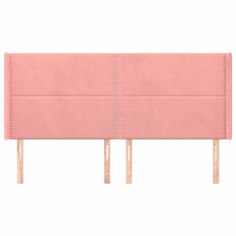 Vidaxl hoofdbord met randen 163x16x118 128 cm fluweel roze