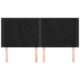 Vidaxl hoofdbord met randen 183x16x118 128 cm fluweel zwart