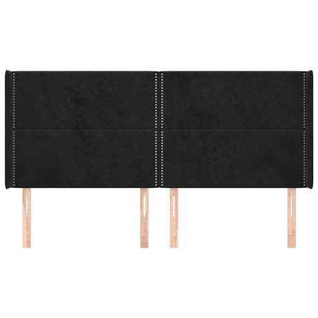 Vidaxl hoofdbord met randen 183x16x118 128 cm fluweel zwart