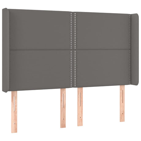 Vidaxl hoofdbord met randen 147x16x118 128 cm kunstleer grijs