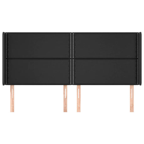 Vidaxl hoofdbord met randen 183x16x118 128 cm kunstleer zwart