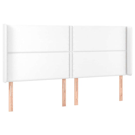 Vidaxl hoofdbord met randen 203x16x118 128 cm kunstleer wit