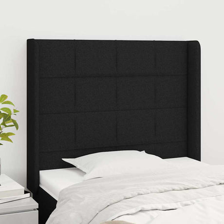 Vidaxl hoofdbord met randen 83x16x118 128 cm stof zwart