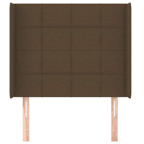 Vidaxl hoofdbord met randen 83x16x118 128 cm stof donkerbruin