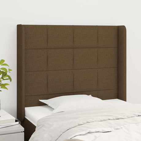 Vidaxl hoofdbord met randen 83x16x118 128 cm stof donkerbruin