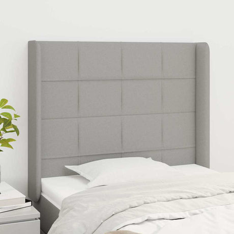 Vidaxl hoofdbord met randen 93x16x118 128 cm stof lichtgrijs