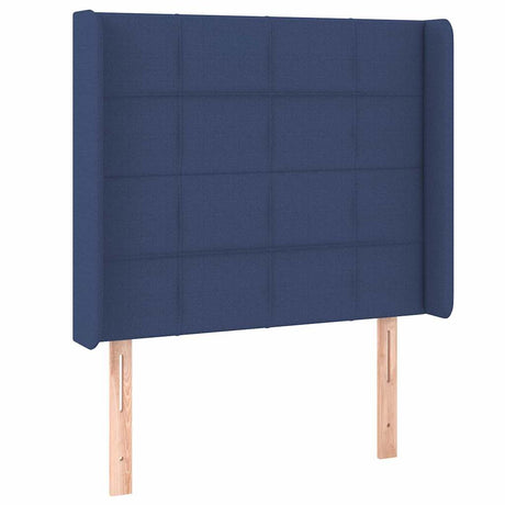 Vidaxl hoofdbord met randen 93x16x118 128 cm stof blauw