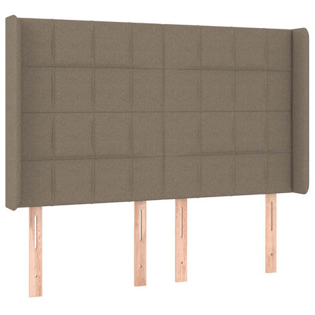 Vidaxl hoofdbord met randen 147x16x118 128 cm stof taupe