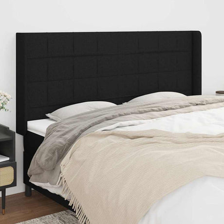 Vidaxl hoofdbord met randen 163x16x118 128 cm stof zwart