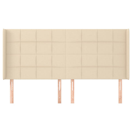 Vidaxl hoofdbord met randen 163x16x118 128 cm stof crèmekleurig
