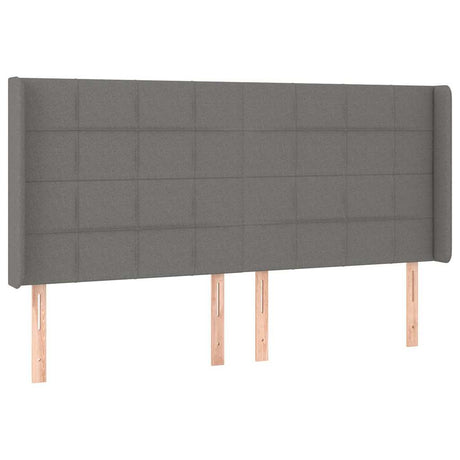 Vidaxl hoofdbord met randen 183x16x118 128 cm stof donkergrijs