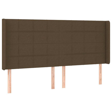 Vidaxl hoofdbord met randen 203x16x118 128 cm stof donkerbruin