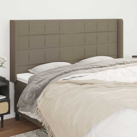 Vidaxl hoofdbord met randen 203x16x118 128 cm stof taupe