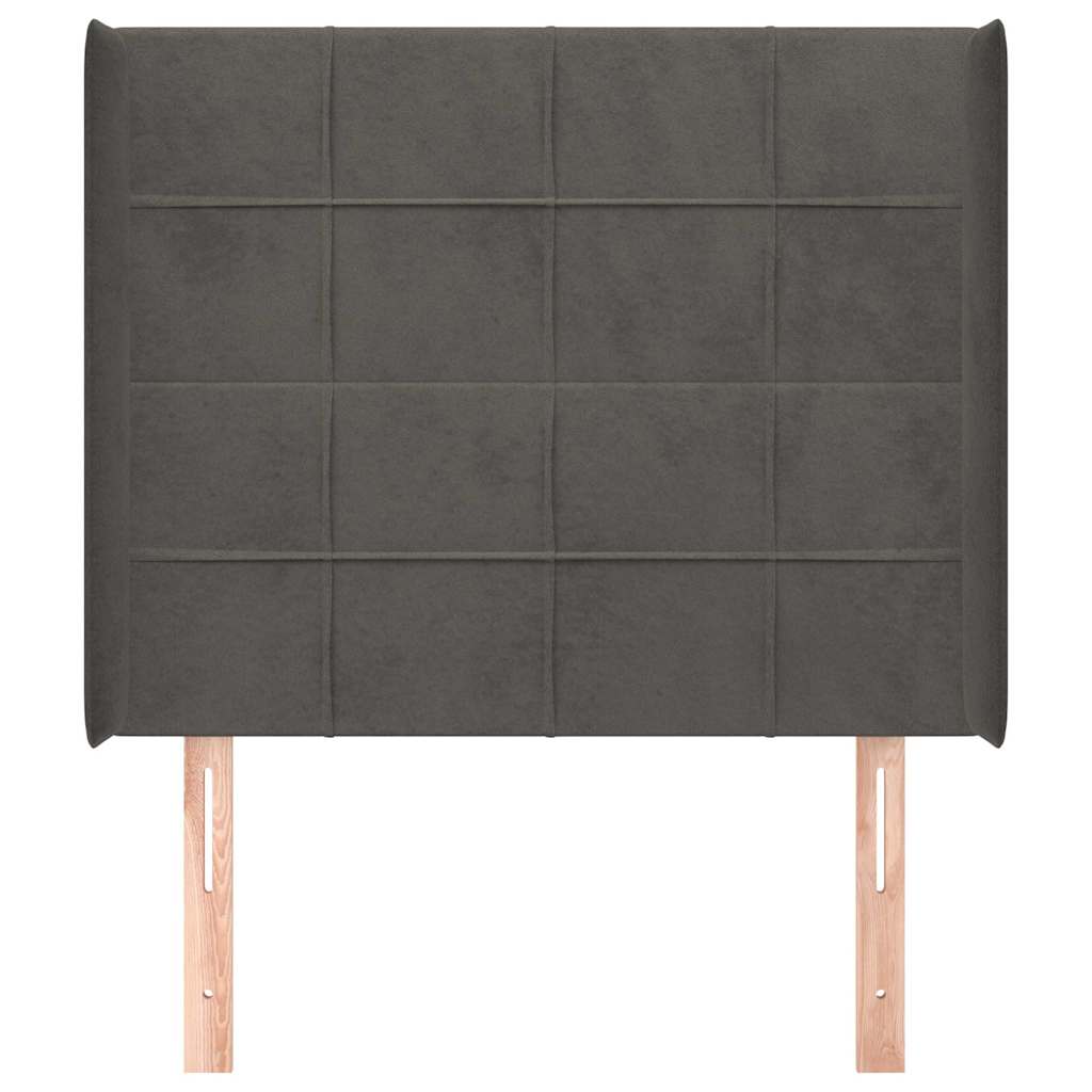 Vidaxl hoofdbord met randen 83x16x118 128 cm fluweel donkergrijs