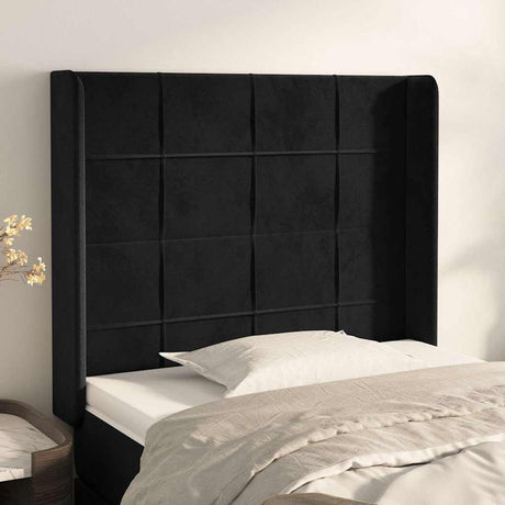 Vidaxl hoofdbord met randen 93x16x118 128 cm fluweel zwart