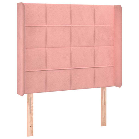 Vidaxl hoofdbord met randen 93x16x118 128 cm fluweel roze