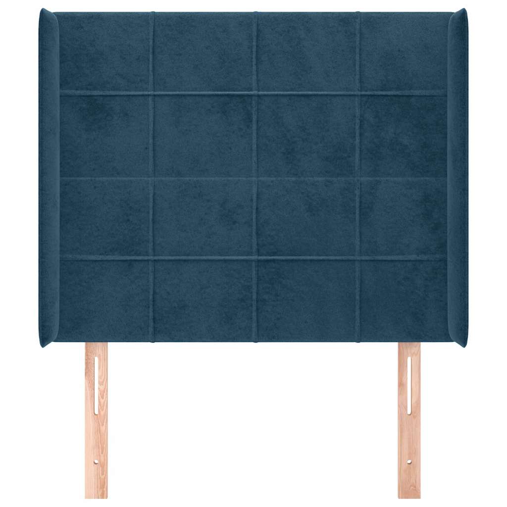 Vidaxl hoofdbord met randen 103x16x118 128 cm fluweel donkerblauw
