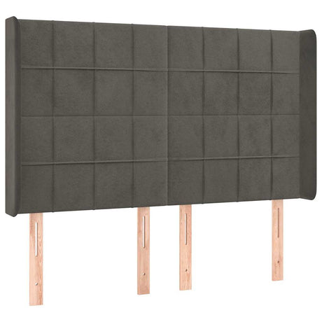 Vidaxl hoofdbord met randen 147x16x118 128 cm fluweel donkergrijs
