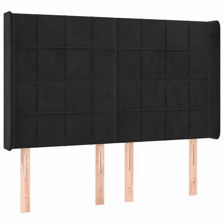 Vidaxl hoofdbord met randen 147x16x118 128 cm fluweel zwart
