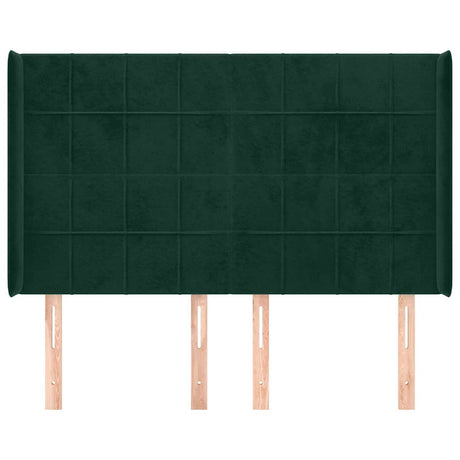 Vidaxl hoofdbord met randen 147x16x118 128 cm fluweel donkergroen