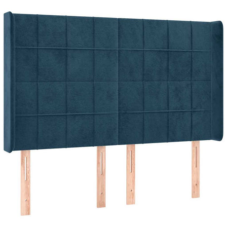 Vidaxl hoofdbord met randen 147x16x118 128 cm fluweel donkerblauw